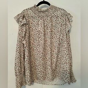 Indie & Co. Smocked Floral Ruffle Blouse | Size XXL